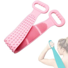Силиконовая щетка мочалка для тела с ручками Скрабер Balty-Nat массажер для ванной и душа розовая